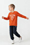 Boy's Printed Orange Long Sleeve Tracksuit Set Us2609-C-V2 - 5