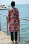 2-Piece Set (with Bonnet Gift) Half Fisherman Low Shoulder Lycra Fabric Burkini Hijab Swimsuit D41 - 3