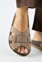 Bartolo Women's Leather Genuine Leather Caged Mink Slippers