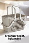 1 Piece Gray Multi-Purpose Basket with Handle Kitchen Bathroom Organizer Carrying Basket - 4