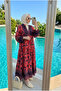 Women's Ottoman-Inspired Patterned Hijab Dress (Unlined) - 4