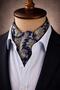 Navy Blue Pink Paisley Pattern Italian Silk Ascot Tie Sac101