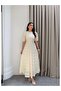 Balloon Sleeve Floral Embroidered Dress - 4
