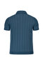 Navy Blue Regular Fit Polo Collar Buttoned T-Shirt - 3