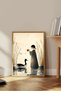Wabi - Sabi Japanese Minimalism Lake and Woman Decorative Framed Mdf Painting - 3