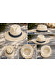 Natural Straw Sun Hat Wide Brim Breathable Unisex Beach Garden Vacation Hat Standard Size Cowboy