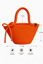 Lola Bow Detailed Straw Handbag Natural Weave Summer Beach, Daily Stylish Design Bag - 2