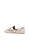 Gray Leather Women's Flat Shoes - 5