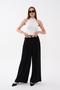 Front Pleated Waist-Fastening Oysho Pants - 7