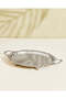 Silver Shiny Metal Oval Serving Tray