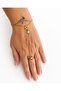 Star Detailed Shahmeran Bracelet with Adjustable Ring Hand Accessory - 2