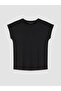 Lcw Everyday Black Crew Neck Blouse with Lace Detail - 5