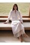 Lcw Vision White Tie-Neck Gathered Poplin Blouse - 2