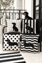 Black and White Dogs Patterned 4-Piece Throw Pillow Cover Set