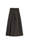 Elastic Waist Pleated Skirt Brown