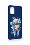 Samsung A31 Compatible Blue Ribbon Flower Pattern Silicone Case - 2
