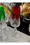 Bohemia Crystal Colorful Hand-Cut 6 Pieces Coffee or Water Glass Cup 180 ml - 5