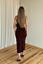 Brown Draped Slit Dress - 4114 - 7