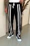 Double Embroidery Detail Self-Striped Tracksuit Black - 2