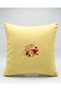 Cute Dog Embroidered Linen Cushion Cover |   Butter Yellow |   With Hidden Zipper |   Children's Room Decor