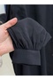 Aliye Low Sleeve Oversize قماش مودال Cupra بدلة مع بنطلون -EK480.2 أسود - 3