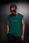 Men's Green Basic Zero Sleeve Oversize Undershirt