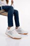 White Silver Velcro Boys' Sports Shoes