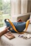 Handmade Yellow Strap Denim Fabric 100% Cotton Sustainable Shoulder Bag - 4