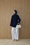 Women's Cross Collar Hidden Button Hijab Shirt - 2