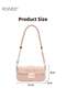 Women Stylish Square Bag, Large Capacity Shoulder Bag with Adjustable Strap and Snap-button Closure - 6