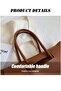 ZORIA Women's PU Leather Flap Tote Bag, Large Capacity Minimalist Shoulder Handbag for Work & University - Brown - 5