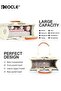 Women's Canvas Tote Bag with Top Handle and Multi Pocket Design Crossbody Shoulder Purse with Spacious Interior for Daily Work - 3