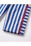 Girl's Blue Striped Pants with Red Stripe Detail - 2