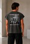 Men's Oversize Progress Printed Athlete Back Detail Casual Street Wear Crew Neck Boxy Worker T-Shirt