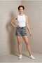 Maria Women's Anthracite Ripped High Waist Lycra Denim Shorts Jeans 2026 - 3