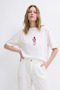 Unisex Oversized T-Shirt Dancer Girl Printed Black / White - 6