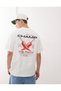 Unisex Oversized T-Shirt with Red Pepper Motif Print Black / White - 3