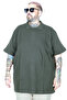 Mode XL Large Size T-Shirt Polo Zipper Without Pocket Pique 25550 Haki