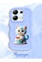 Redmi Note 13 4g Compatible Case with Camera Protector Blue Silicone Couple Phone Case Cat Pattern - 2