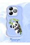 Infinix Smart 8 Pro Compatible Case Camera Protector Blue Silicone Couple Phone Case Panda Pattern - 2