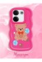 Tecno Camon 20 Compatible Case Camera Protector Red Silicone Couple Phone Case Bear Pattern - 2