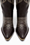 Bitter Brown Matte Leather Metal Toe Cap Embroidered Over-The-Knee Western Cowboy Boots - 5