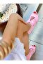 Smi̇le Pink Suede 5 cm Heel Summer Boots and Sandals
