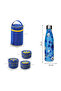 Trio Deck Lunch Box with Lunch Bag, Cutlery & Double Wall Stainless Steel Water Bottle 500ml – Majestic Blue - 8