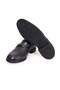 Black Color Laceless Genuine Leather Men's Shoes - 3