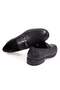 Black Color Laceless Genuine Leather Men's Shoes - 2