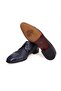 Dark Blue Color Lace-Up Genuine Leather Men's Shoes - 3