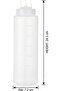 3-Nozzle Squeeze Bottle 24oz/600ml White PE Plastic Condiment Dispenser with Measurement - 4