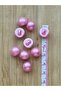 11mm Bottom Mounted Plastic Luxury Pearl Button. 9 Pieces. Pink. - 3