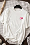 Love Mood Design 100% Cotton Half Oversize White T-Shirt - 2
